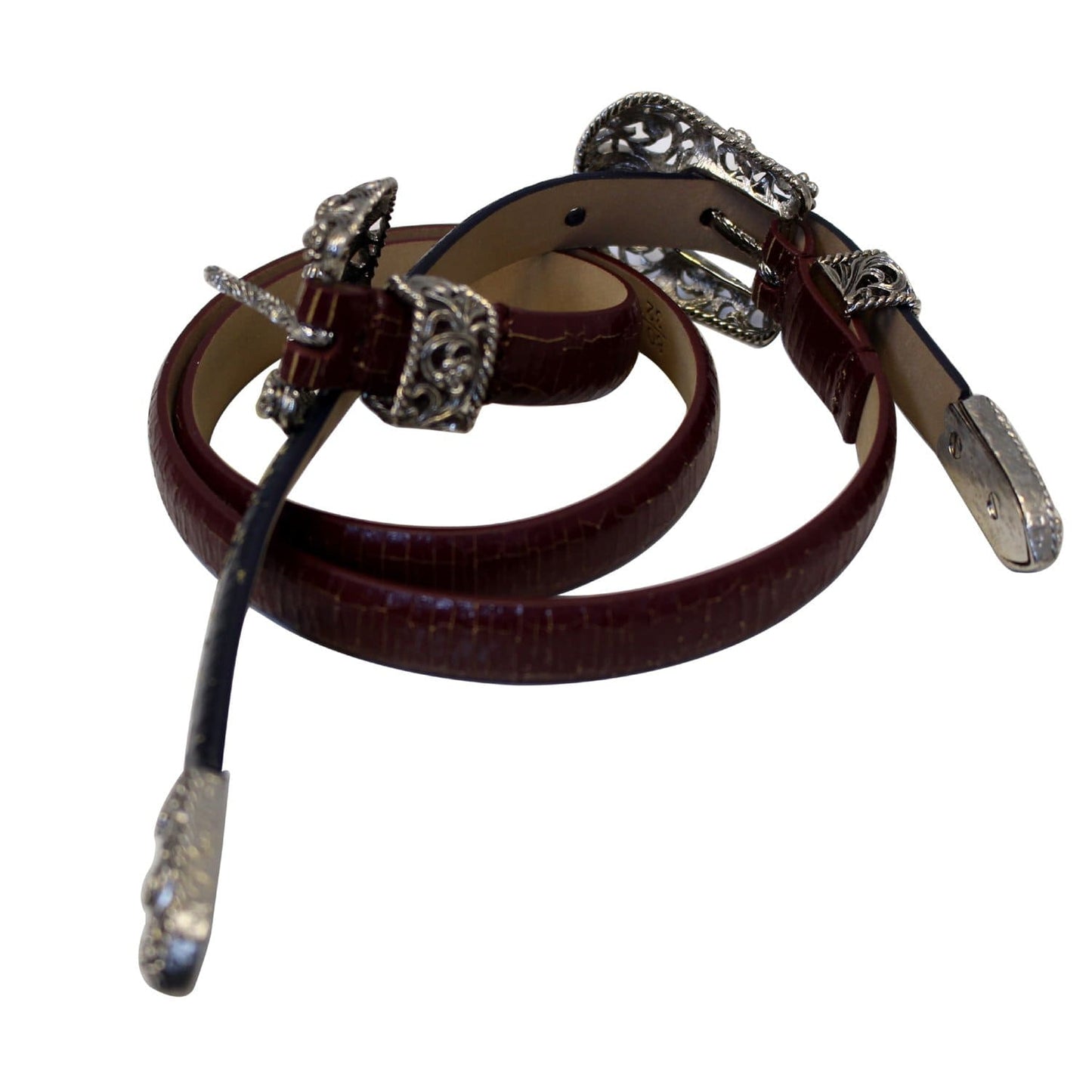 CHANEL Black/Red Leather Women's Belt Size 36 - Last Call