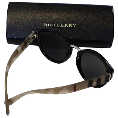 BURBERRY Round Striped Sunglasses 4227 Grey