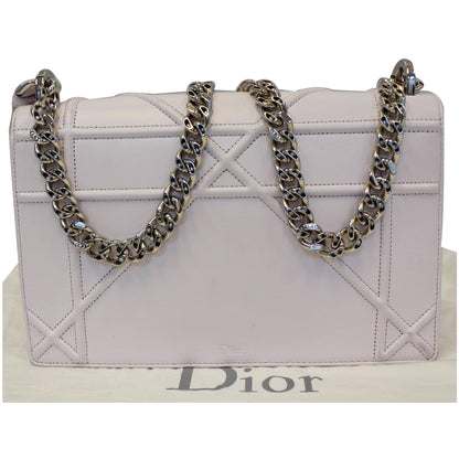 Christian Dior Diorama Flap Leather Medium Shoulder Bag White