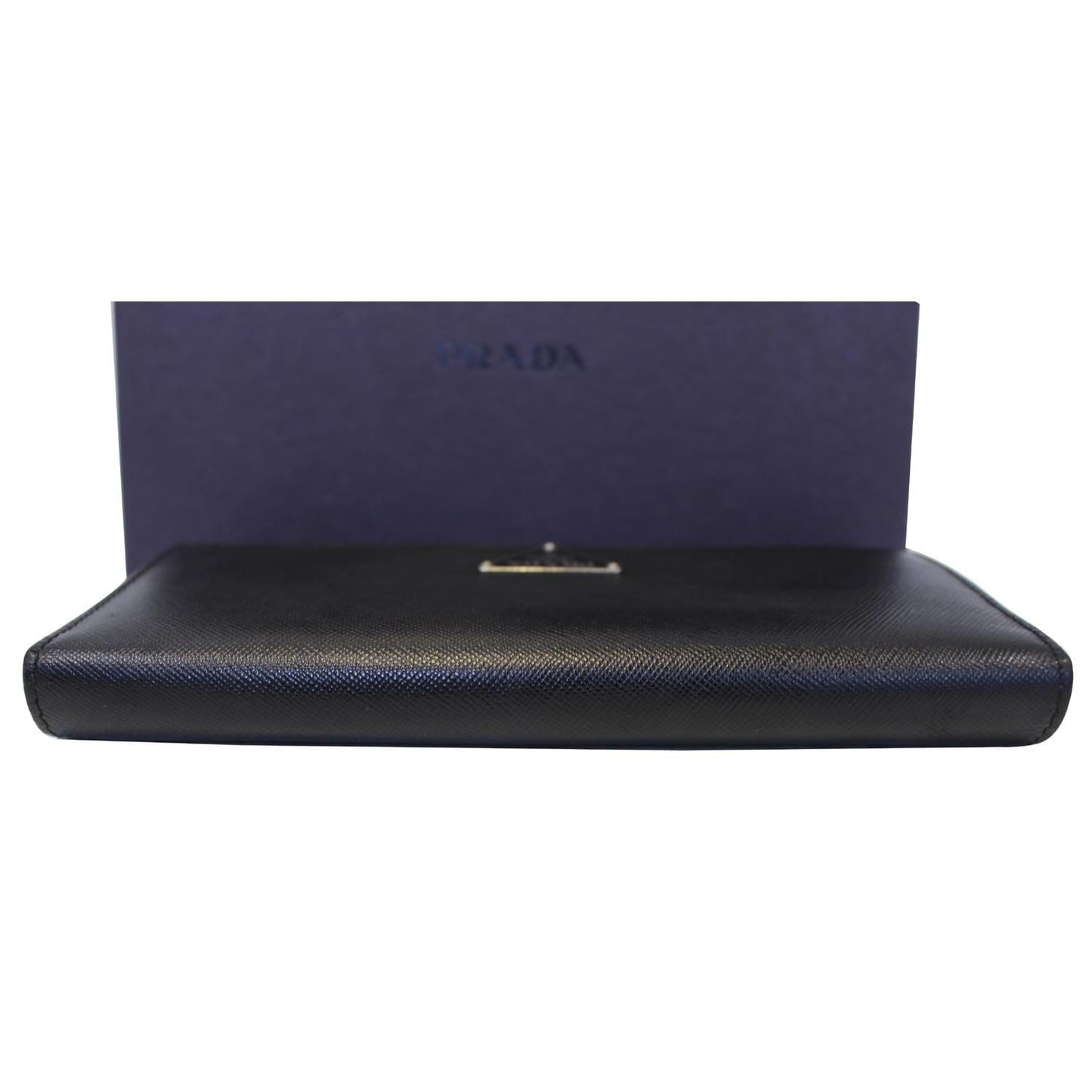 PRADA Saffiano Triangle Continental Flap Wallet