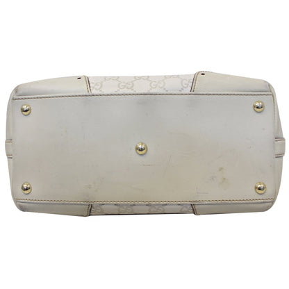 GUCCI Cream Guccissima Leather Gold-tone Tote Shoulder Bag 145993