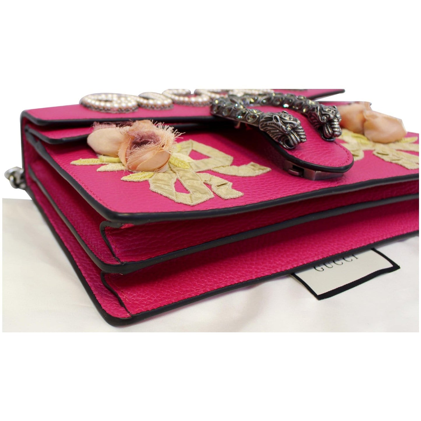 Gucci Dionysus Small Guccify Grained Leather Shoulder Bag Pink - 20% OFF