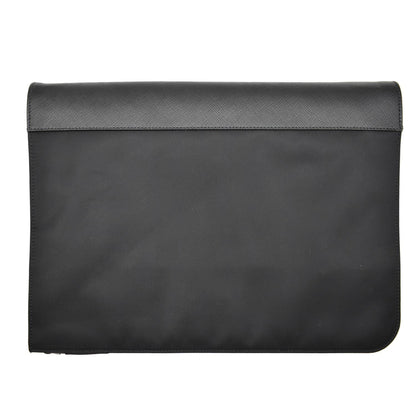 PRADA Document Nylon Leather Pouch Black