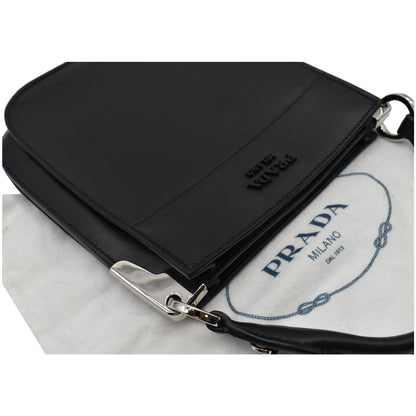 PRADA City Margit 1BC076 Calf Leather Satchel Bag Black
