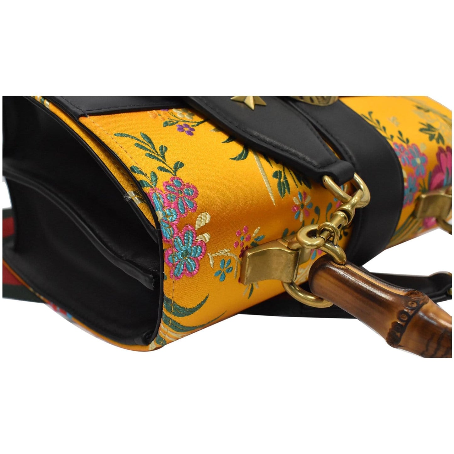 GUCCI Dionysus Medium Top Handle Floral Jacquard Shoulder Bag Gold 448075