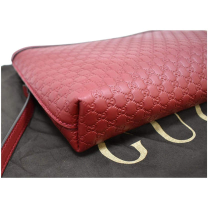 GUCCI Flat Microguccissima Leather Crossbody Wallet Red 607723 - 10% OFF