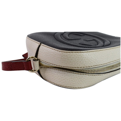 GUCCI Soho Disco Small GG Leather Crossbody Bag Navy 431567