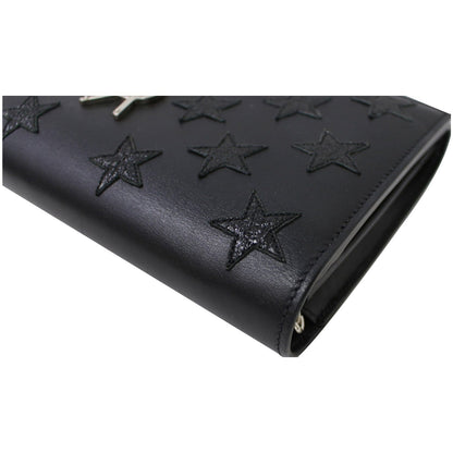 YVES SAINT LAURENT Kate Stars Leather Chain Clutch Crossbody Bag Black