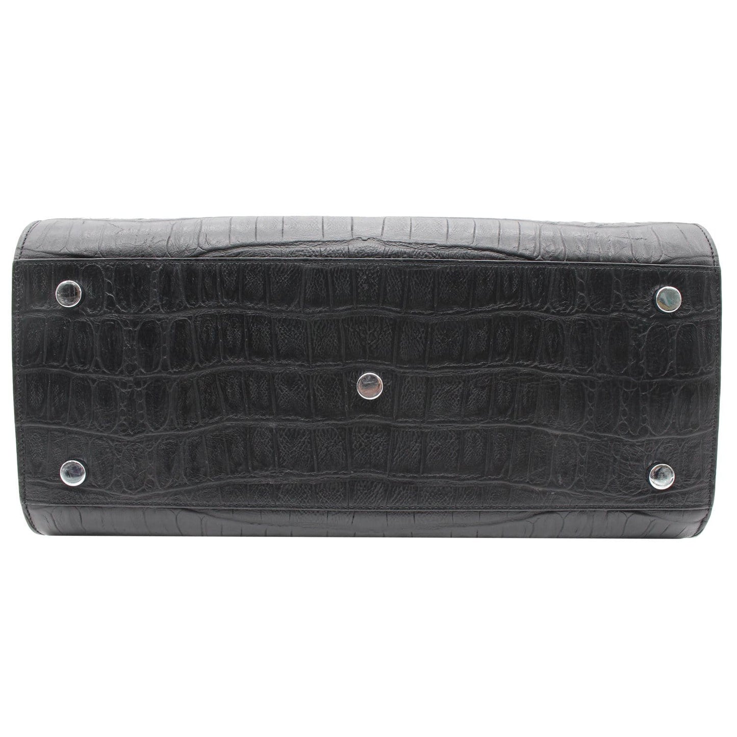 YVES SAINT LAURENT Sac de Jour Small Crocodile-Embossed Satchel Bag Black