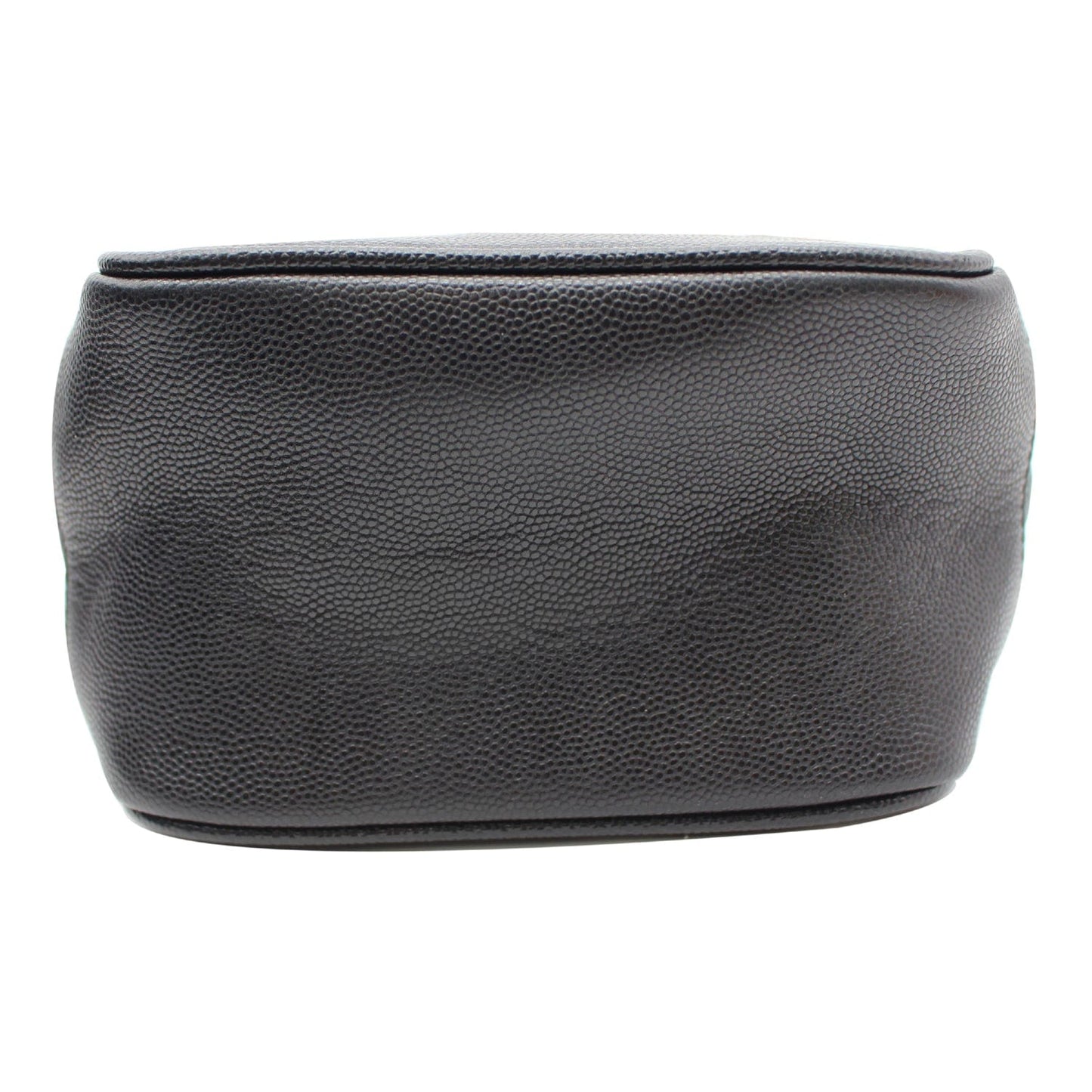 YVES SAINT LAURENT 80's Vanity Quilted Grain De Poudre Leather Shoulder Bag Black