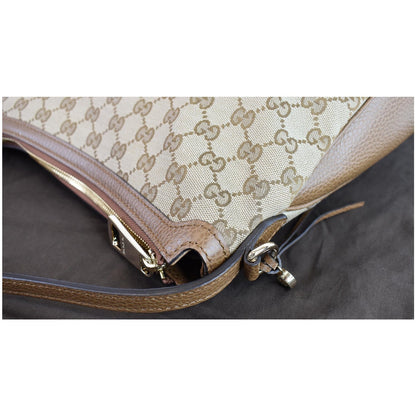 GUCCI Large Bree GG Canvas Hobo Bag Beige 449244