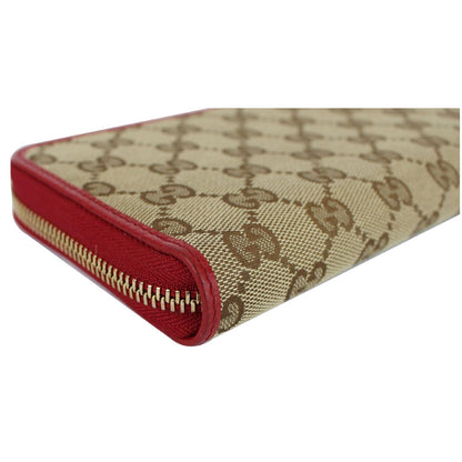 GUCCI GG Monogram Canvas Zippy Wallet Beige 363423