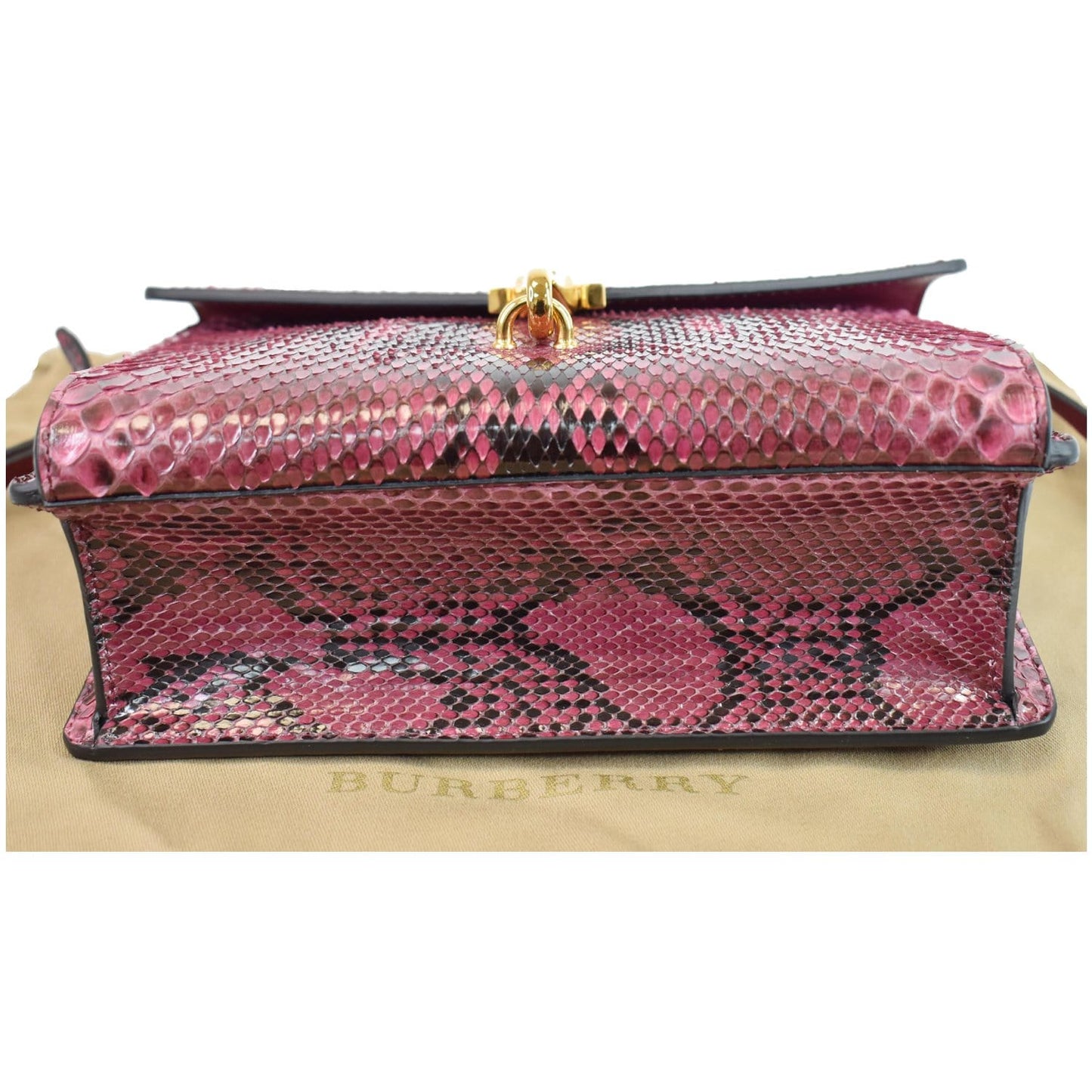 BURBERRY Macken Small Python Leather Crossbody Bag Magenta