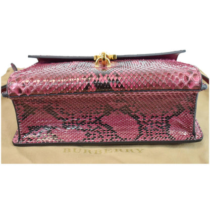 BURBERRY Macken Small Python Leather Crossbody Bag Magenta