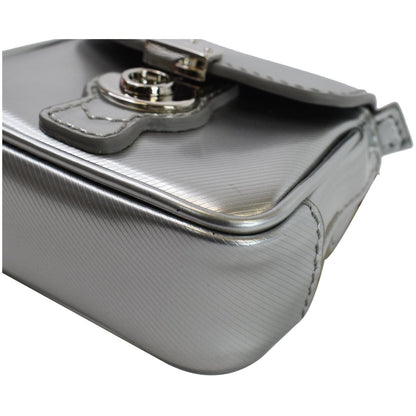 BURBERRY Trench Patent Leather Charm Coin Purse Bag Black/Silver