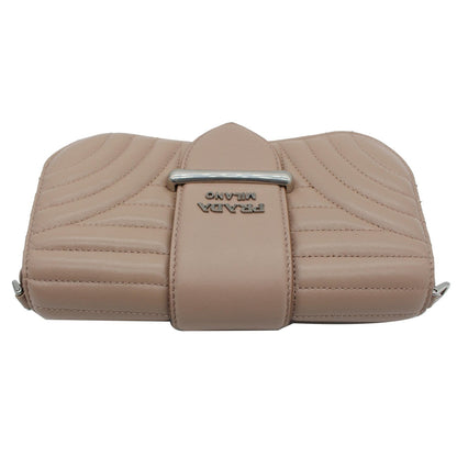 PRADA Mini Sidonie Nappa Diagramme Leather Chain Crossbody Bag Nude