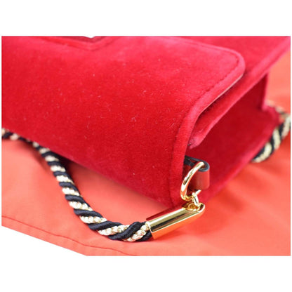 GUCCI Broadway Mini Velvet Crossbody Bag Red 544242 - Final Sale