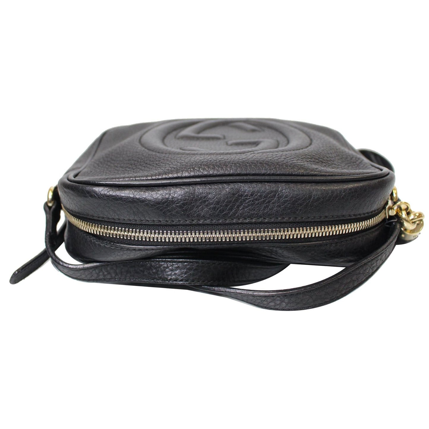 GUCCI Soho Disco Pebbled Leather Small Crossbody Bag Black 308364