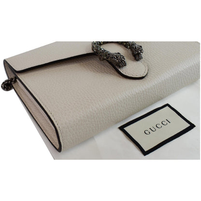 GUCCI Dionysus Mini Leather Chain Shoulder Bag White 401231