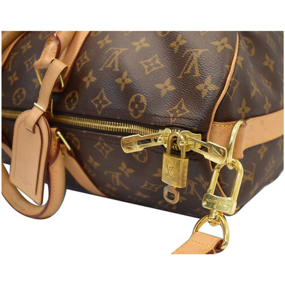 LOUIS VUITTON Keepall 45 Bandouliere Monogram Canvas Travel Bag Brown