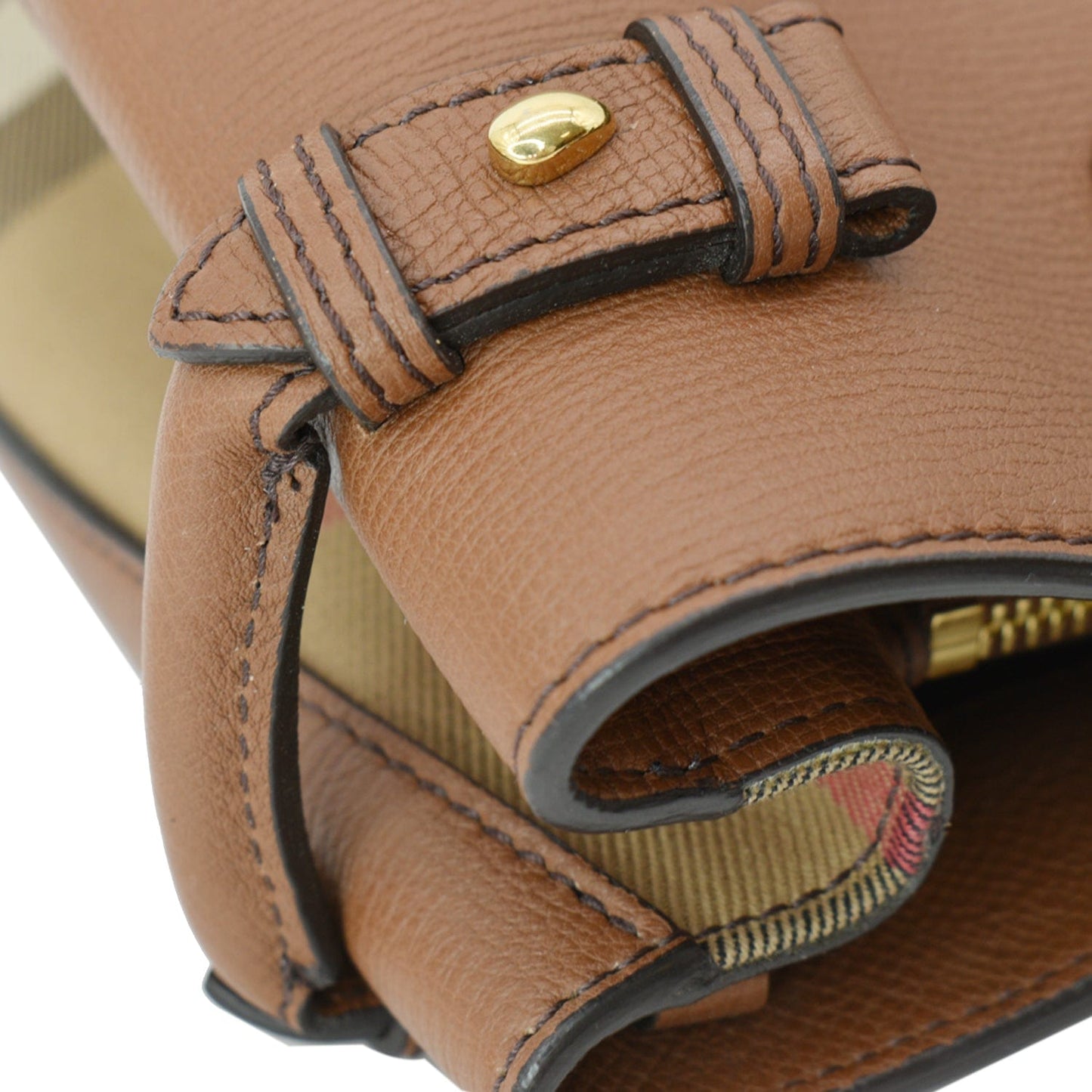 BURBERRY Banner Medium House Check Tote Bag Tan