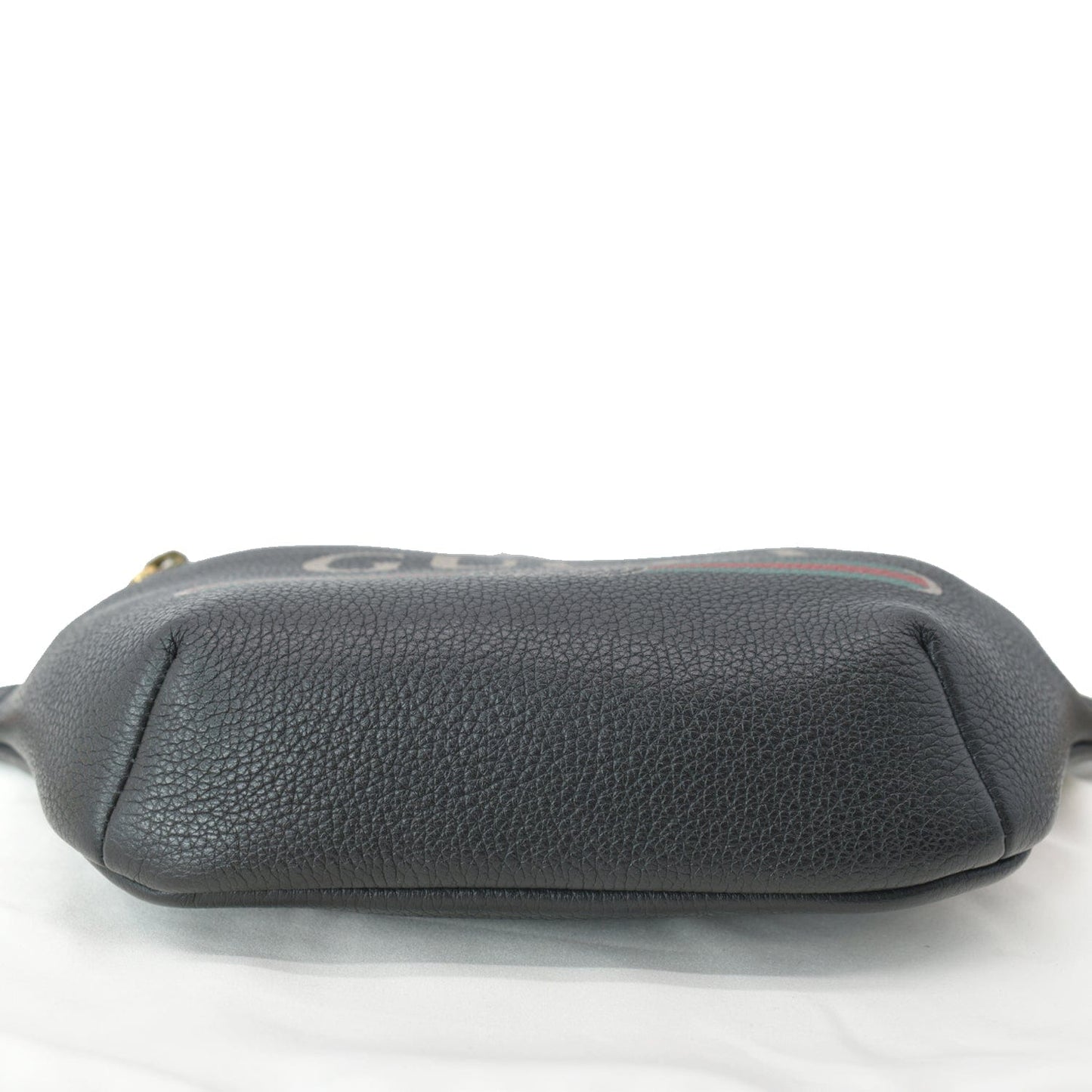GUCCI Print Grained Calfskin Leather Small Belt Bag Black 527792