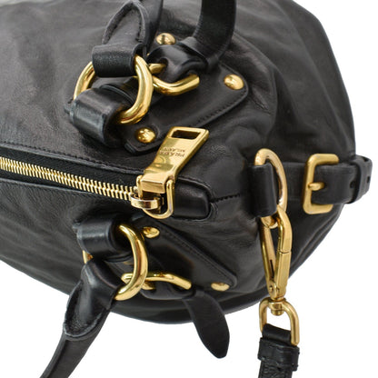 PRADA BR4281 Soft Leather Shoulder Bag Black