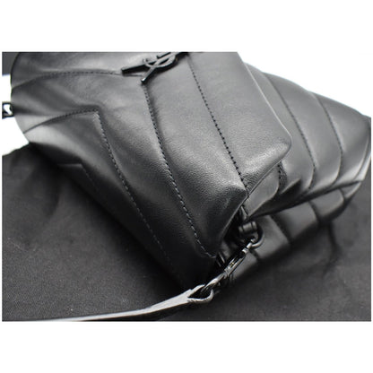 YVES SAINT LAURENT Loulou Toy Matelasse Leather Crossbody Bag Black
