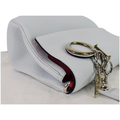 CHRISTIAN DIOR Be Dior Small Leather Flap Shoulder Bag Grey