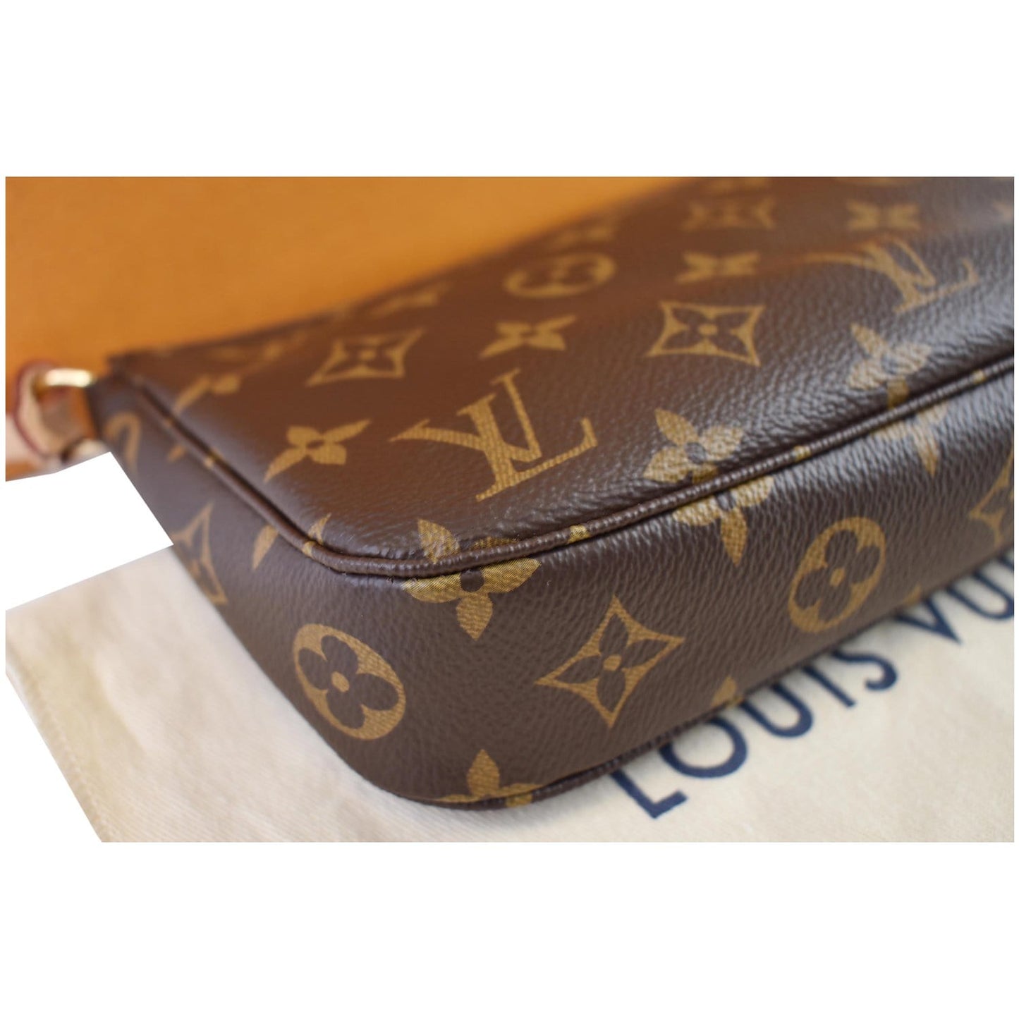 LOUIS VUITTON Mini Pochette Damier Ebene Accessories Pouch Brown
