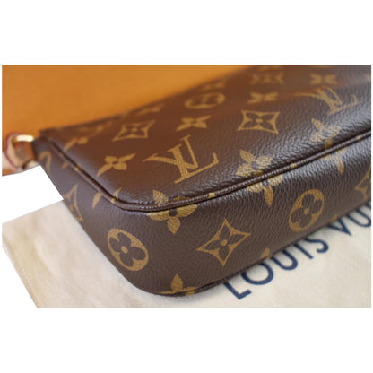 LOUIS VUITTON Mini Pochette Damier Ebene Accessories Pouch Brown
