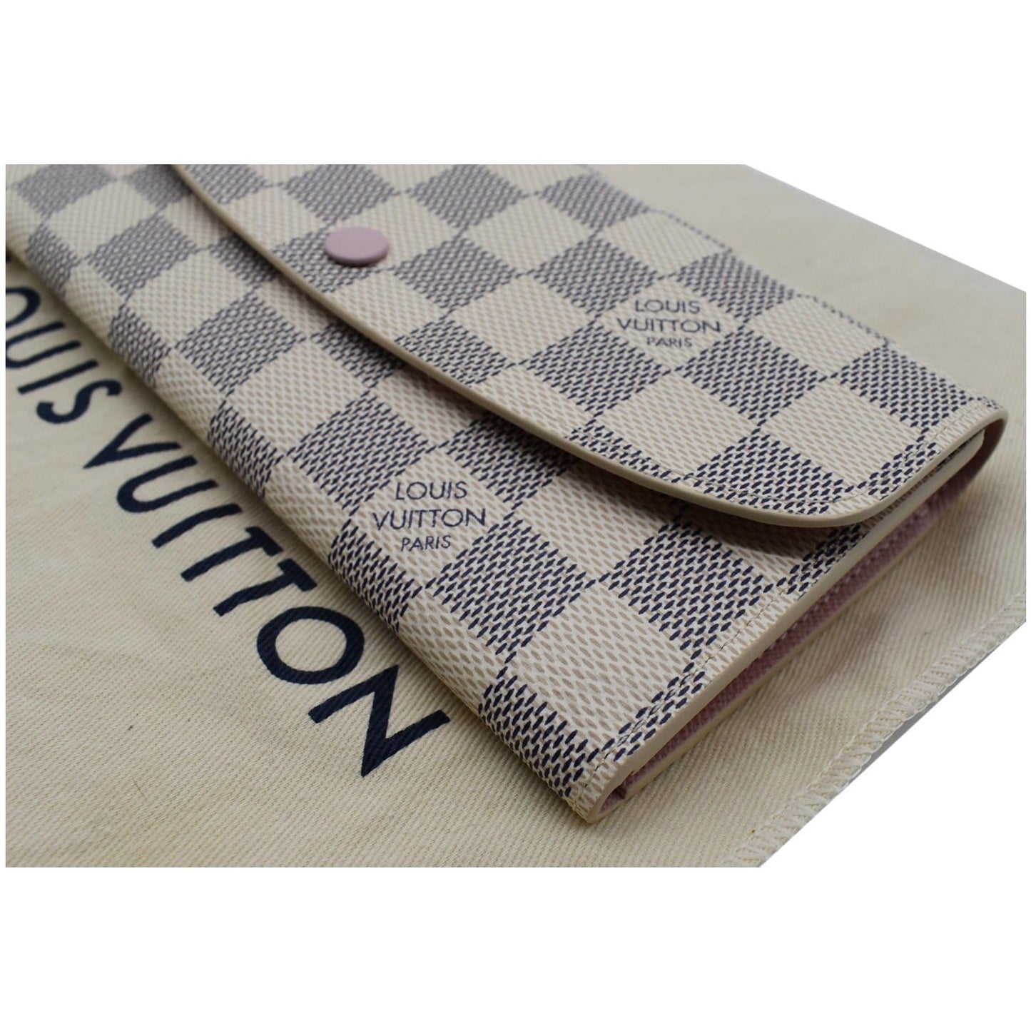 LOUIS VUITTON Emilie Damier Azur Wallet White