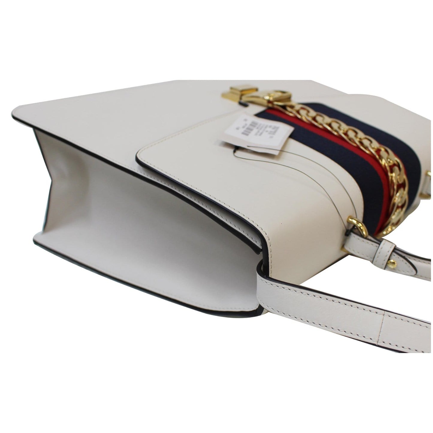 GUCCI Maxi Sylvie Calfskin Top Handle Bag White 477631