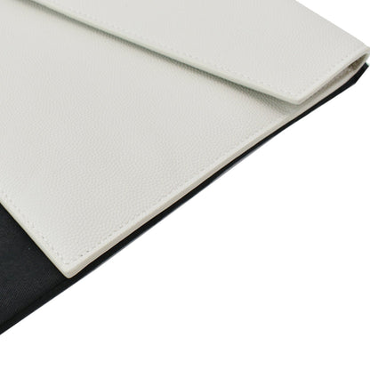 YVES SAINT LAURENT Uptown Envelope Grain De Poudre Leather Clutch White