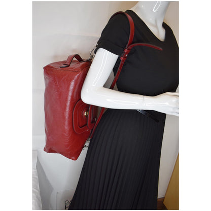 GUCCI Soft Backpack Calfskin Leather Duffle Bag Red 587866 - 20% OFF