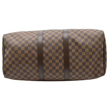 LOUIS VUITTON Keepall 50 Damier Ebene Travel Bag Brown