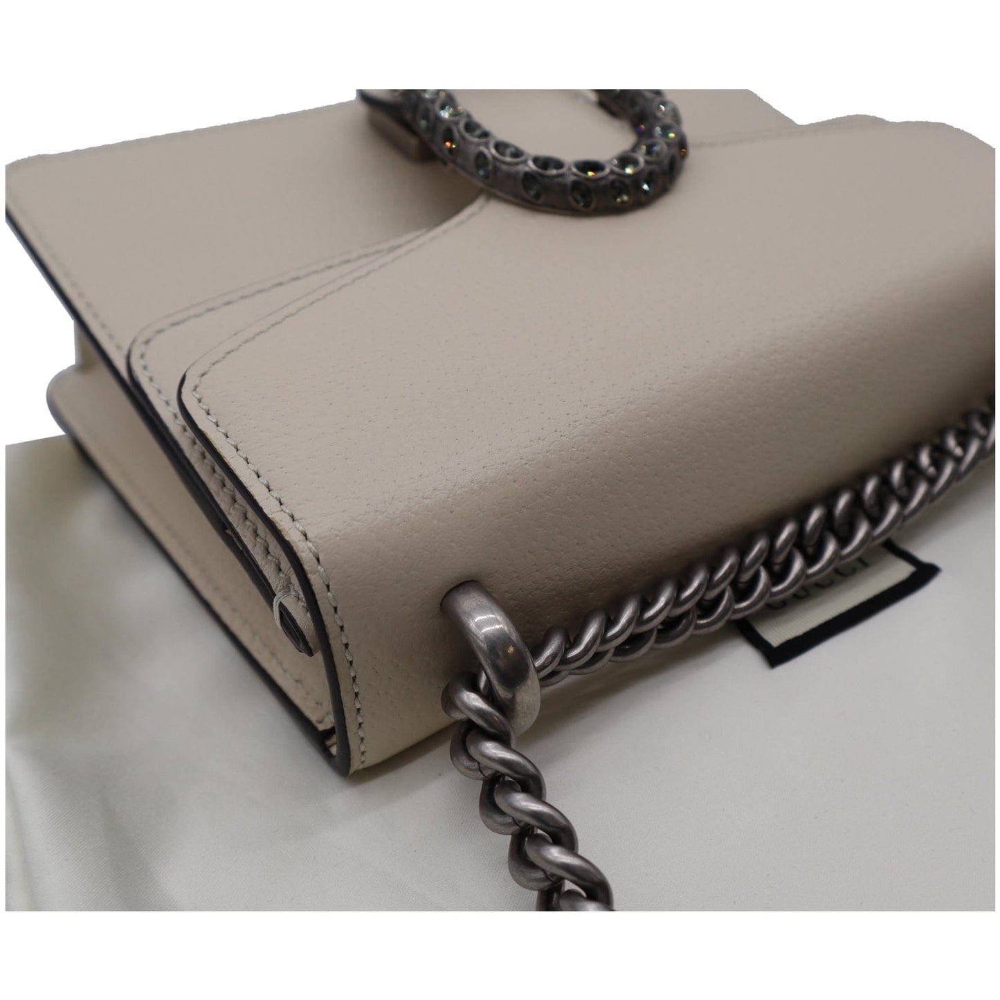 GUCCI Dionysus Mini Leather Crossbody Bag Cream