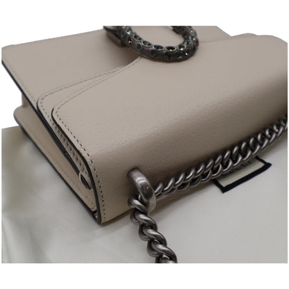 GUCCI Dionysus Mini Leather Crossbody Bag Cream