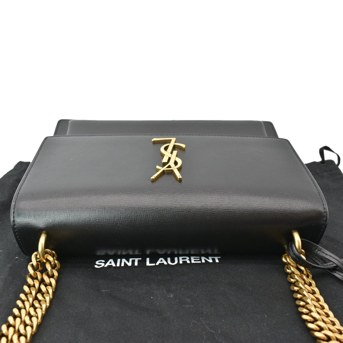 YVES SAINT LAURENT Monogram Sunset Medium Leather Shoulder Bag Black