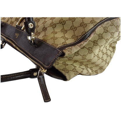 GUCCI GG Canvas Gold D Ring Tote Bag Beige/Ebony 190248