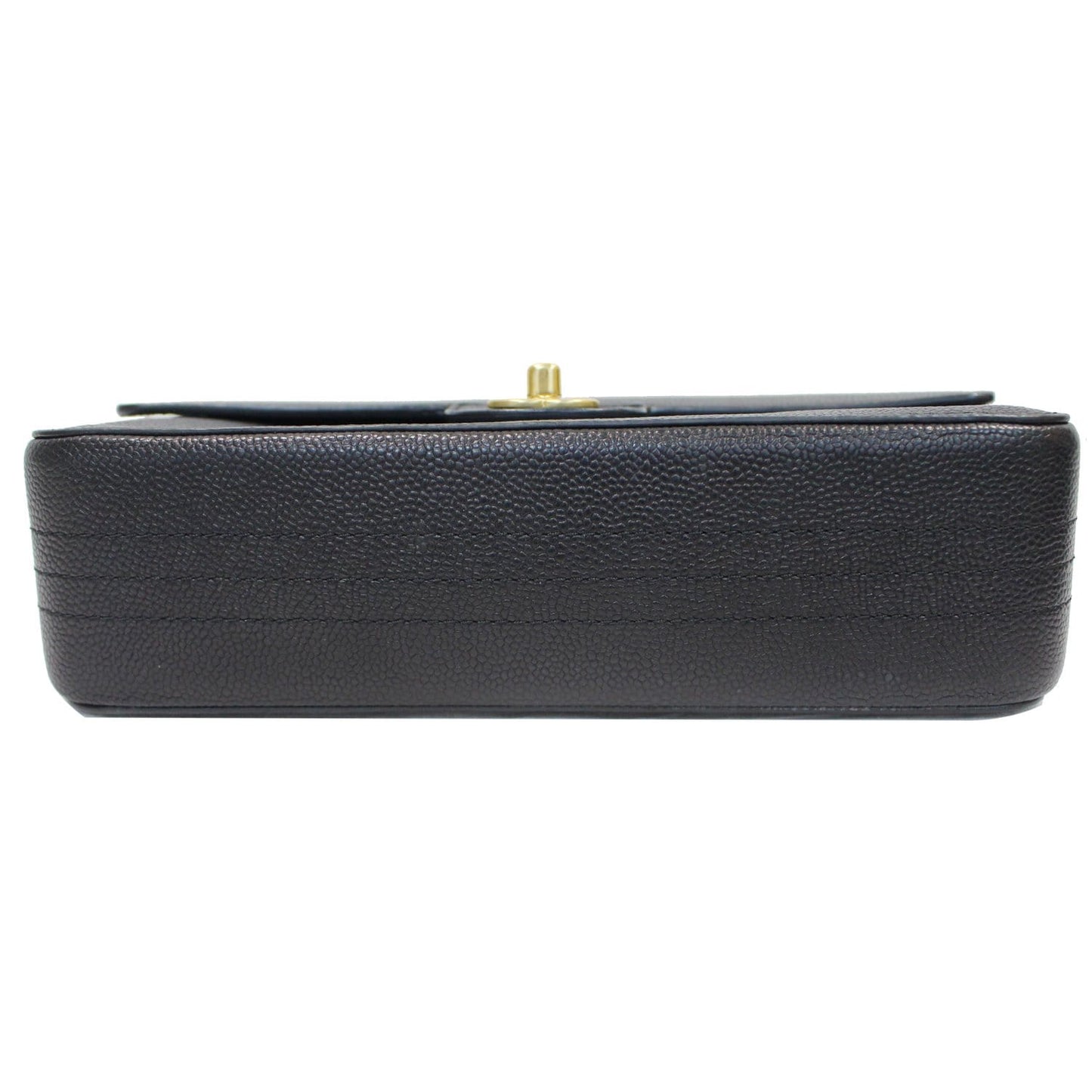 CHANEL Classic Pure Caviar Medium Double Flap Leather Shoulder Bag Black