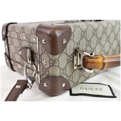 GUCCI Globe-Trotter GG Beauty Case Bamboo Shoulder Bag Beige 588351