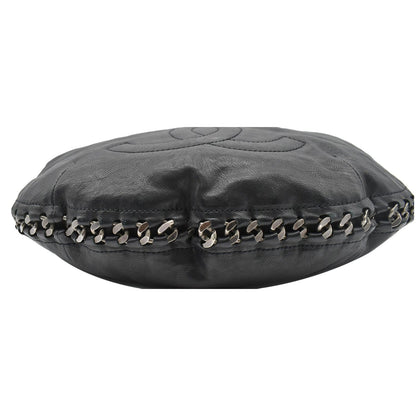 CHANEL Modern Chain Calfskin Leather Hobo Bag Black
