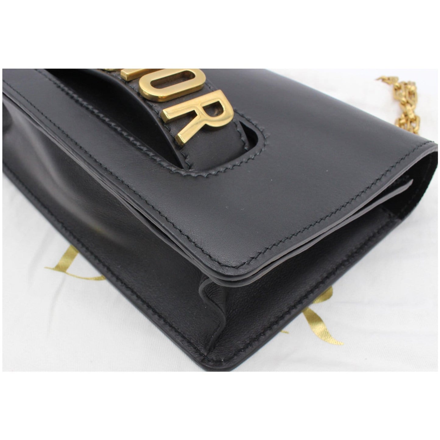 Christian Dior J'Adior Medium Calfskin Leather Flap Shoulder Bag Black