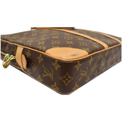 LOUIS VUITTON Porte-Documents Voyage Monogram Canvas Briefcase Bag Brown