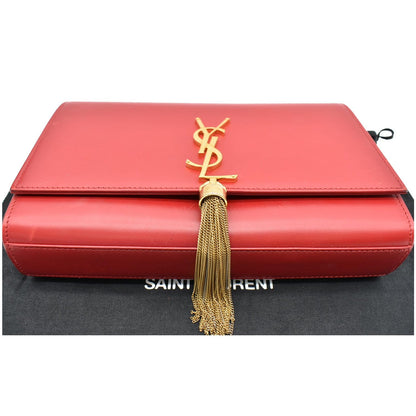 YVES SAINT LAURENT Kate Tassel Leather Crossbody Bag Red