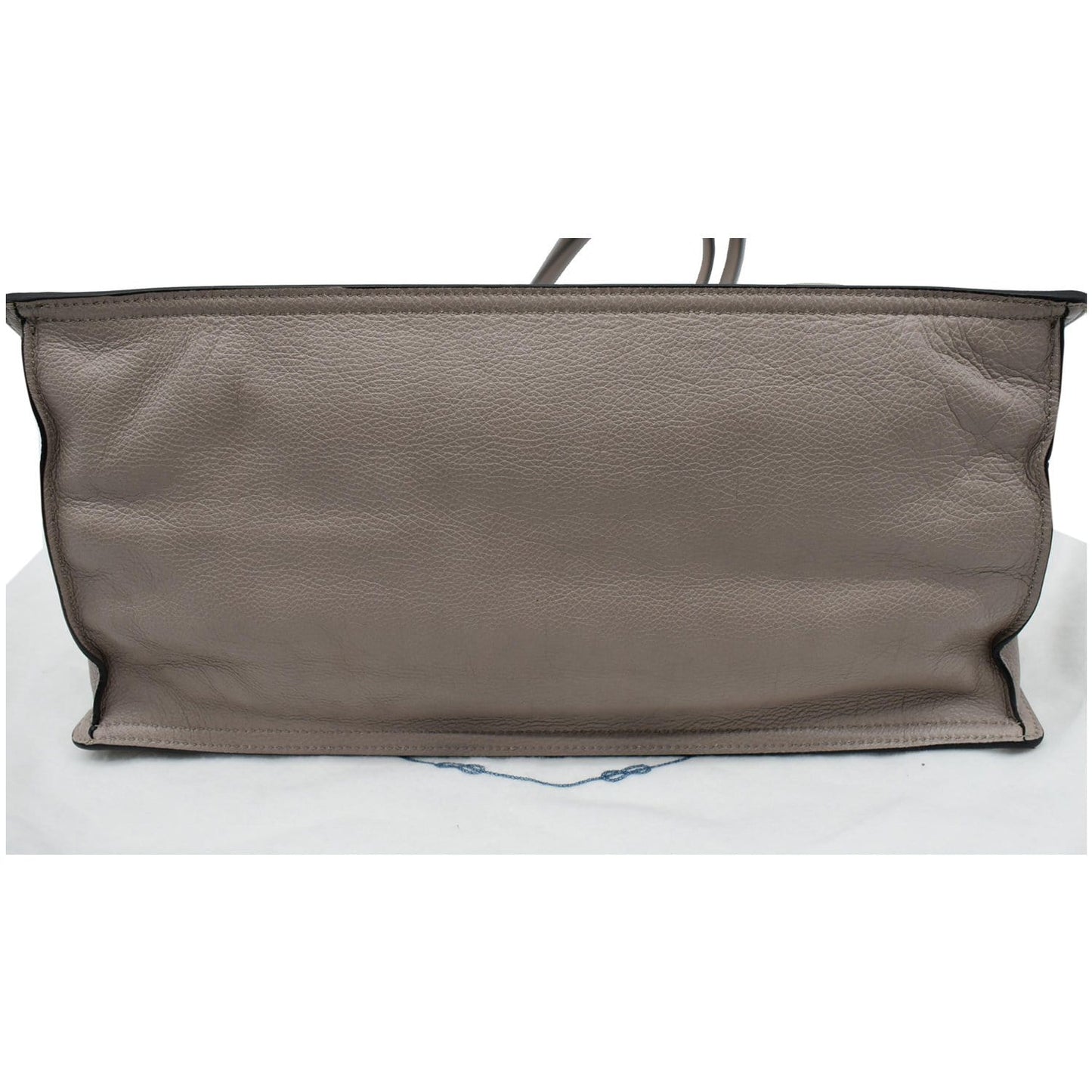 PRADA Glace Calf Leather Etiquette Tote Bag Taupe 1BG122