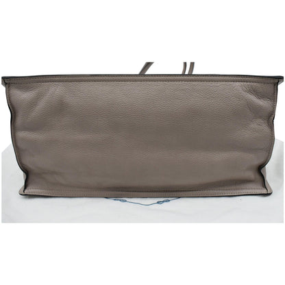 PRADA Glace Calf Leather Etiquette Tote Bag Taupe 1BG122