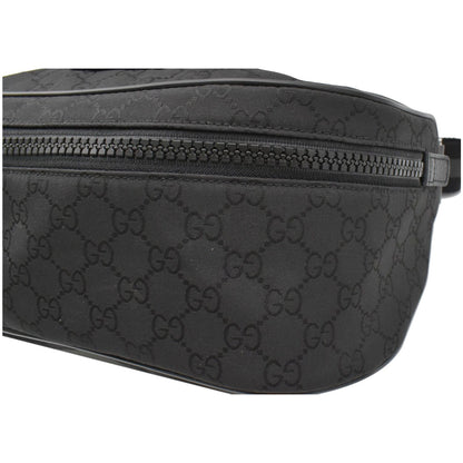 GUCCI GG Monogram Nylon Canvas Fanny Pack Belt Bag Black 449182