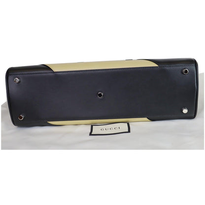 GUCCI Medium Zumi Diagonal Stripe Leather Top Handle Bag Beige 564714